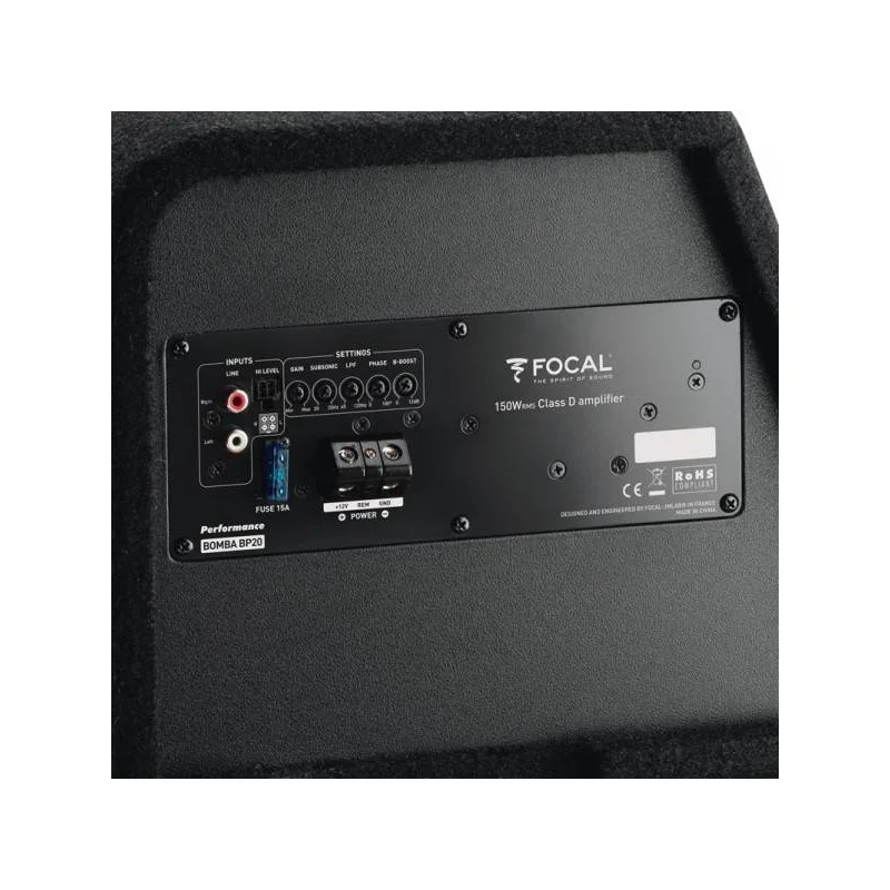 Focal BOMBABP20, Subwoofer 20cm con caja autoamplificado, clase D
