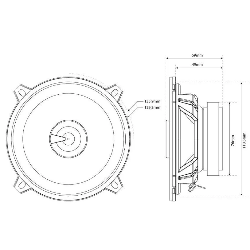 Altavoces MTX TX250C coaxiales 13 cm