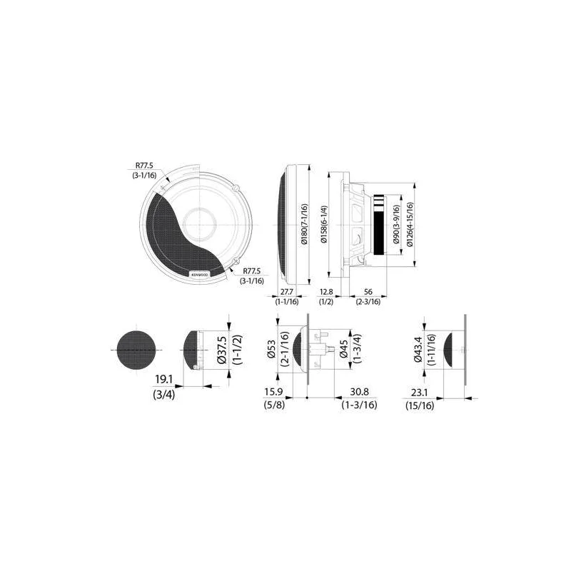 Altavoces 170mm vías separadas, Kenwood KFC PS704P