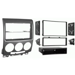 Marco frontal radio Mazda 5 2005 2008, Tamaño 1DIn, 2DIN con cajetin, acabado en plata