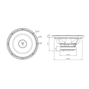 Subwoofer 12" Focal RSB300, 30Cm, medidas