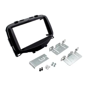 Marco radio Citroen C1, Peugeot 108, Toyota Aygo 2014, 2DIN, negro brillante