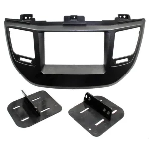 Marco adaptador radio Hyundai Tucson, año 2015 2019, color negro