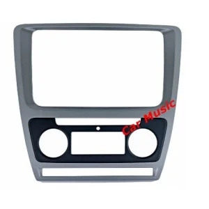 Marco frontal auto radio, Skoda Octavia, año 2008 2013, con clima, tamaño 2DIN
