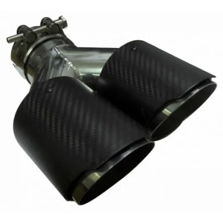 ACT COL C004, embellecedor para cola escape universal doble tipo carbono