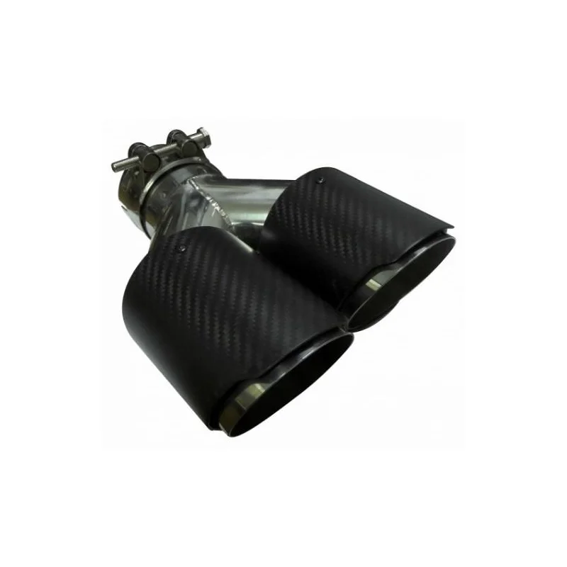 ACT COL C004, embellecedor para cola escape universal doble tipo carbono
