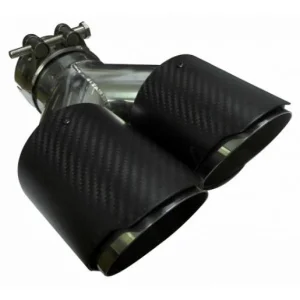 ACT COL C004, embellecedor para cola escape universal doble tipo carbono