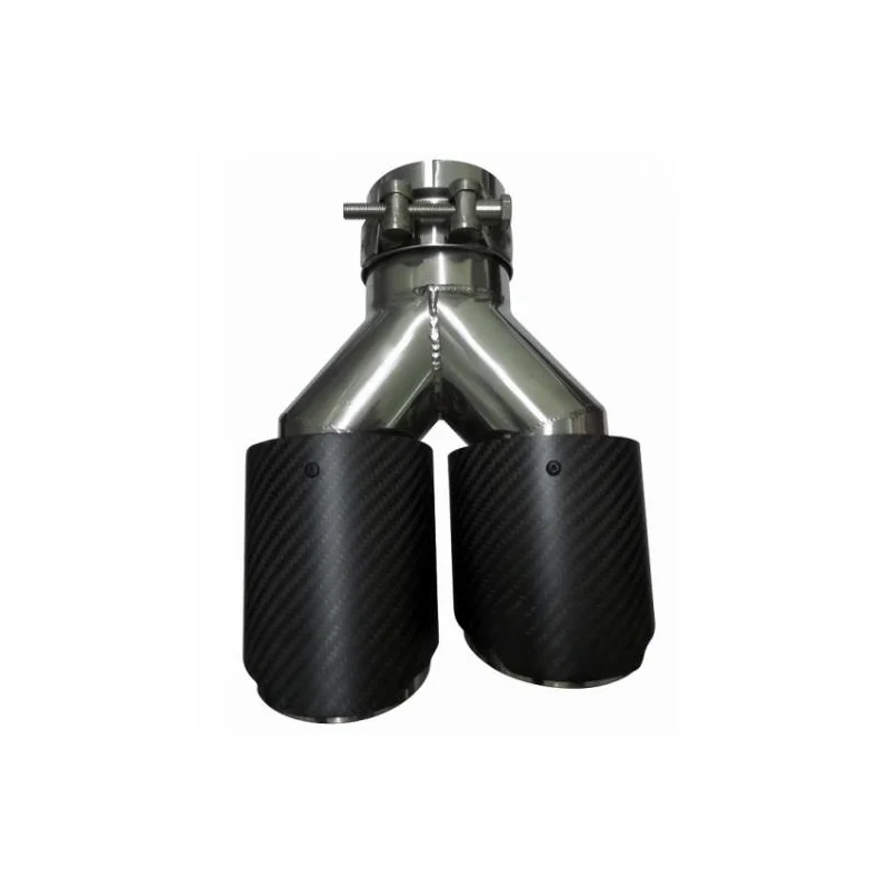 ACT COL C004, embellecedor para cola escape universal doble tipo carbono