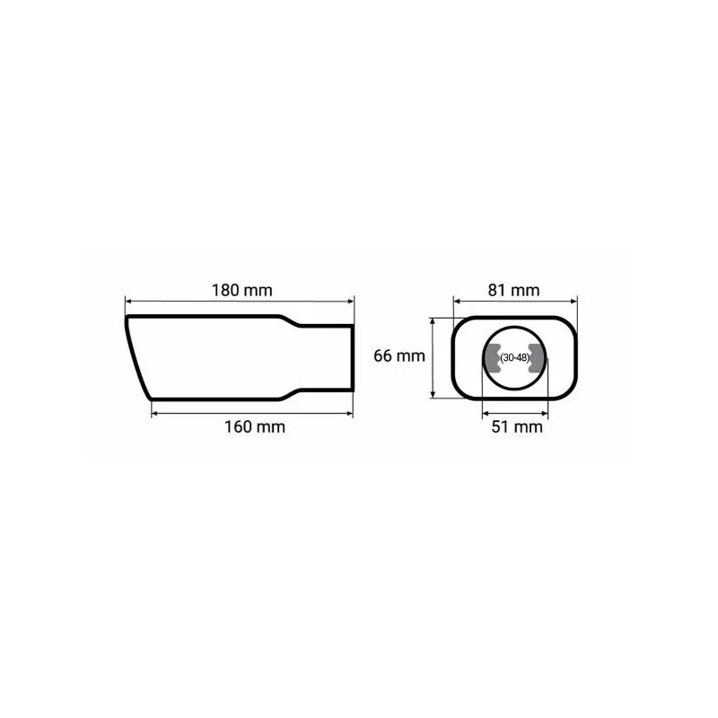 MT015 Embellecedor cola escape universal acero inoxidable