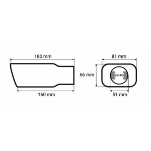 MT015 Embellecedor cola escape universal acero inoxidable