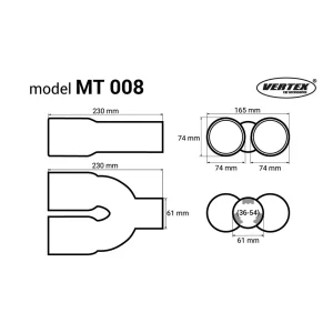MT008 embellecedor cola escape universal acero inoxidable