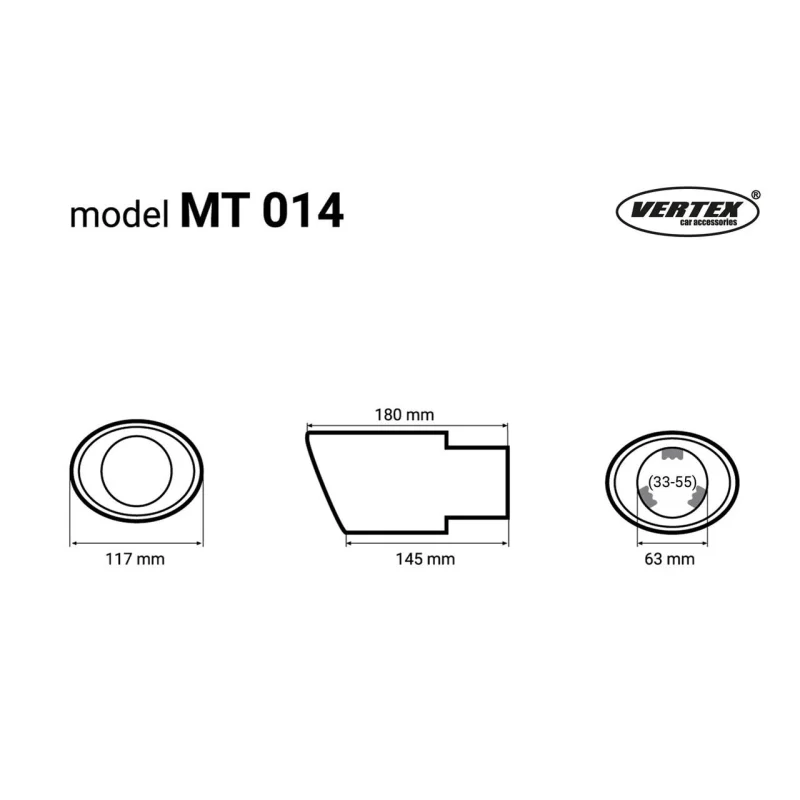 Embellecedor cola escape MT 014 universal acero inoxidable