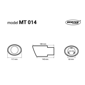 Embellecedor cola escape MT 014 universal acero inoxidable