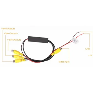 Xtrons Bos004 Conector spliter para distribuir señal de video de 1 a 3