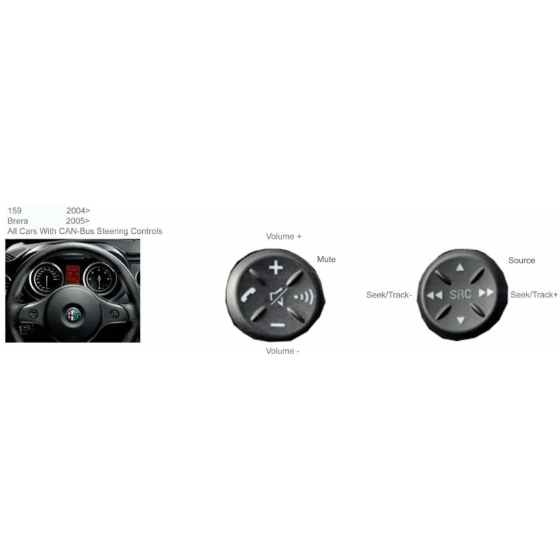 CTSAR002.2, Interface mandos volante Alfa Romeo 159, Brera;Lancia;Fiat