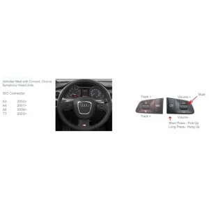Mandos volante Audi A4, A3, TT con mini ISO
