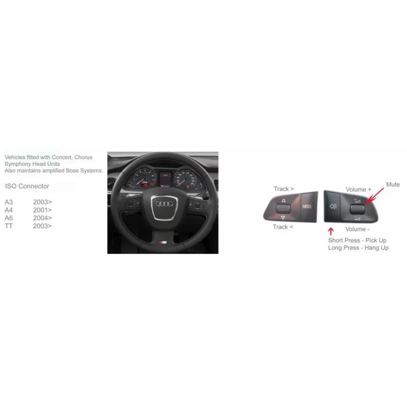Mandos volante Audi A3, A4, TT modelos del 2001al 2008.