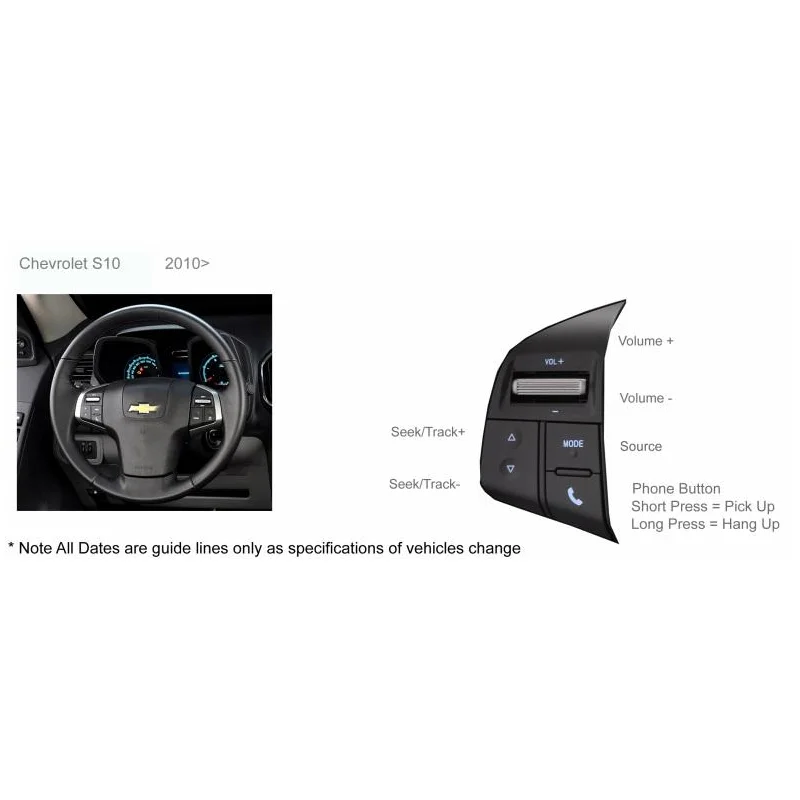 CTSCV003.2, Interface mandos volante Chevrolet Colorado, Traiblazer, S10.