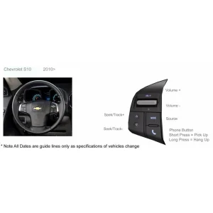 CTSCV003.2, Interface mandos volante Chevrolet Colorado, Traiblazer, S10.