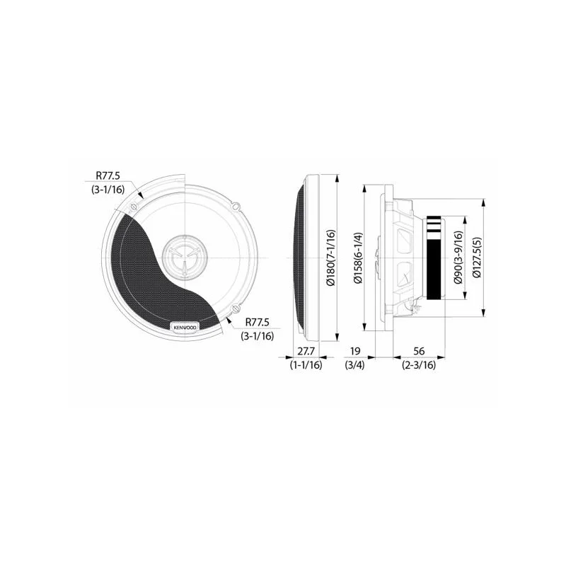 Kenwood KFC X174, Altavoces coaxiales de 2 vías de 17cm