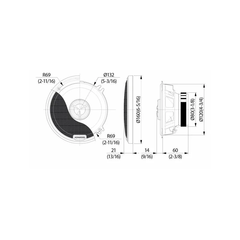 Kenwood KFC X134 Altavoces coaxiales de 2 vías de 13cm