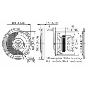 Kenwood KFC S1066 Altavoces coaxiales 2 vías de 10cm