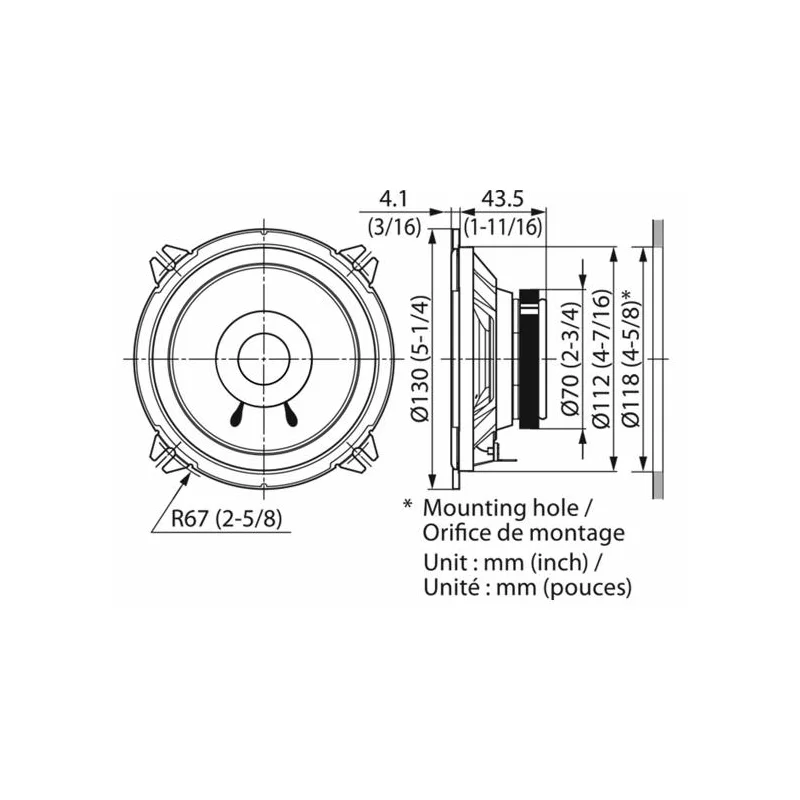 Kenwood KFC S1356 Altavoces coaxiales de 13cm, 260W potencia max