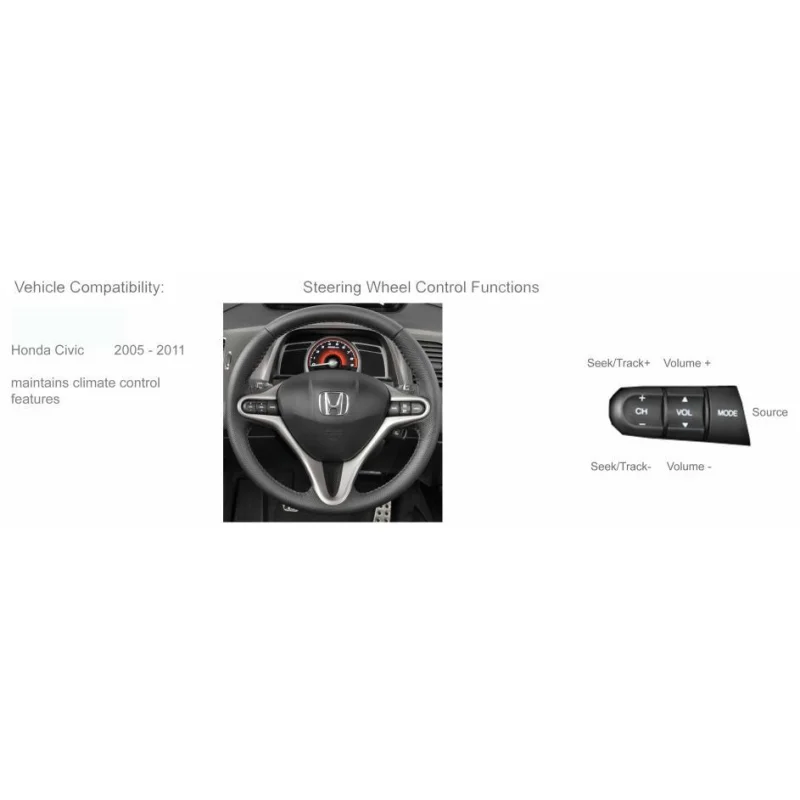 CTSHO002.2 Interface mandos volante, Honda Civic Hatchback año 2005 2012