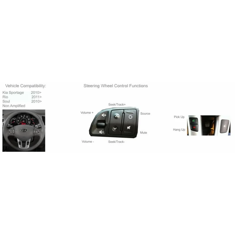 CTSKI004.2 Interface mandos volante Kia Ceed, Sportage, Picanto, Rio, Soul, Carens