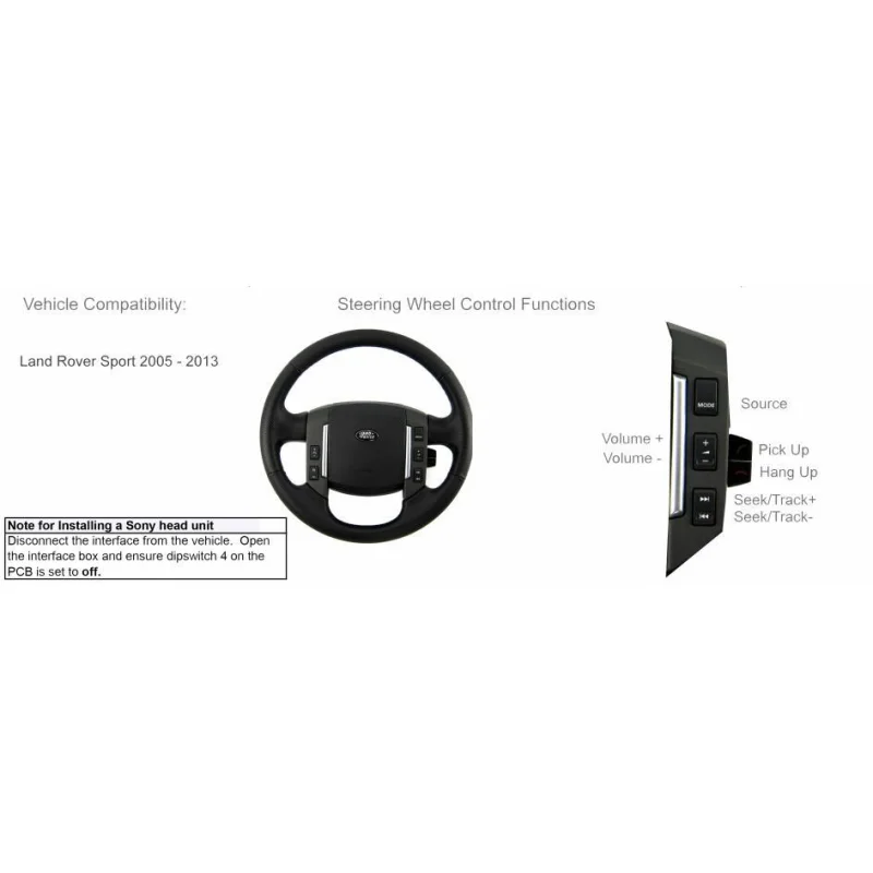 Interface mandos volante CTSLR006.2 Land Rover Freelander, Discovery, Range Rover 2005 2013