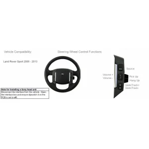 Interface mandos volante CTSLR006.2 Land Rover Freelander, Discovery, Range Rover 2005 2013