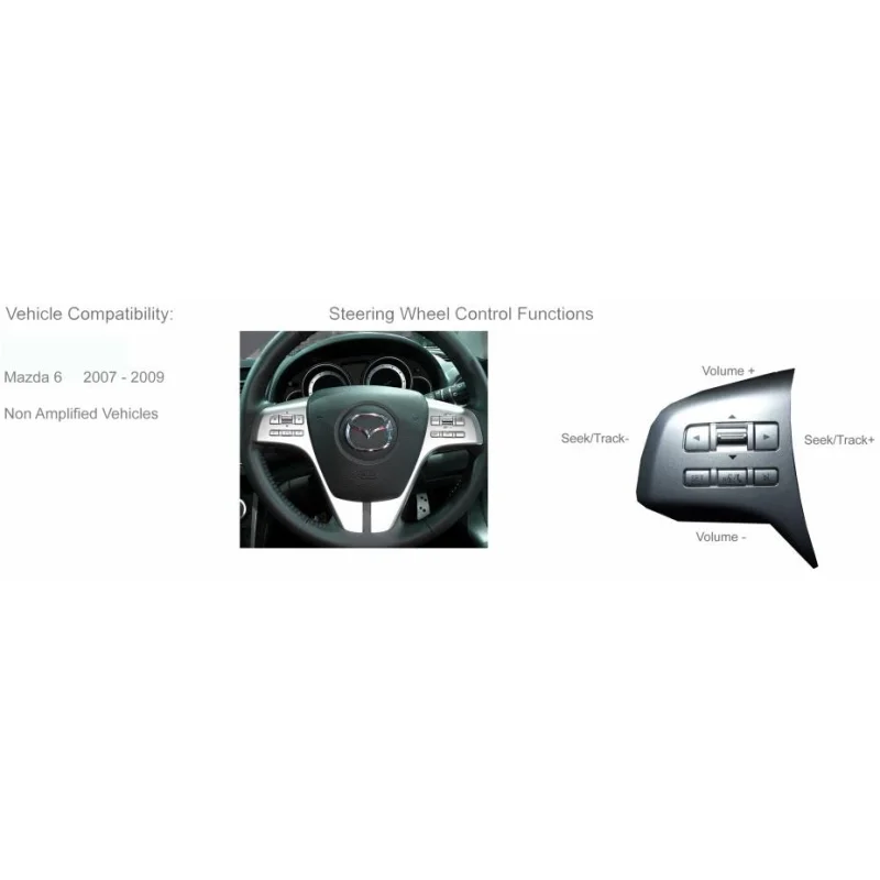 CTSMZ003.2 Interface mandos volante Mazda 6, año 2007 2009, Sin amplificador