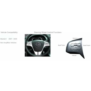 CTSMZ003.2 Interface mandos volante Mazda 6, año 2007 2009, Sin amplificador
