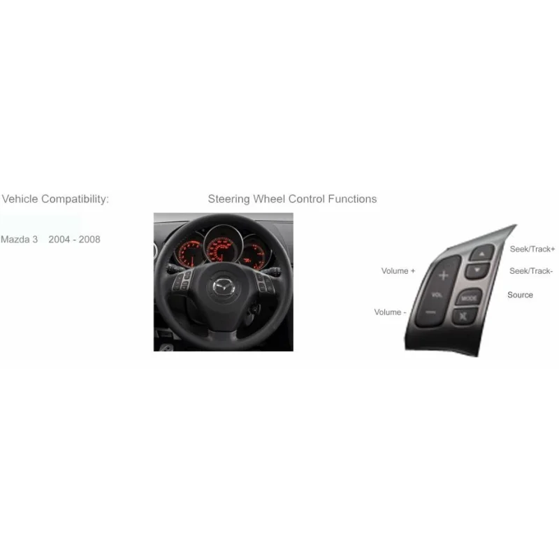 Funciones mandos volante Mazda 3 2004 2008,