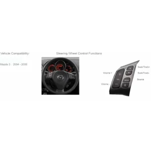 Funciones mandos volante Mazda 3 2004 2008,