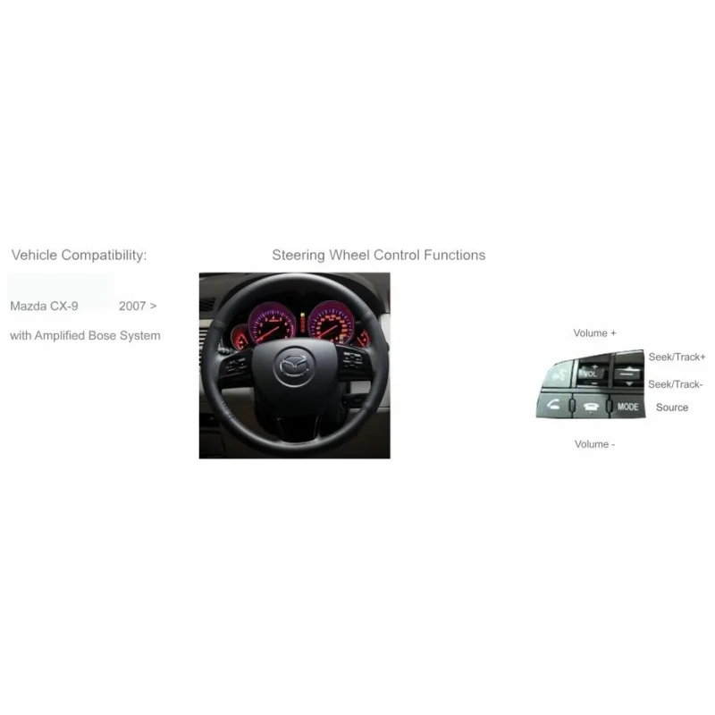 CTSMZ010.2 Interface mandos volante Mazda 3, Mazda CX 9 Año 2007 2015