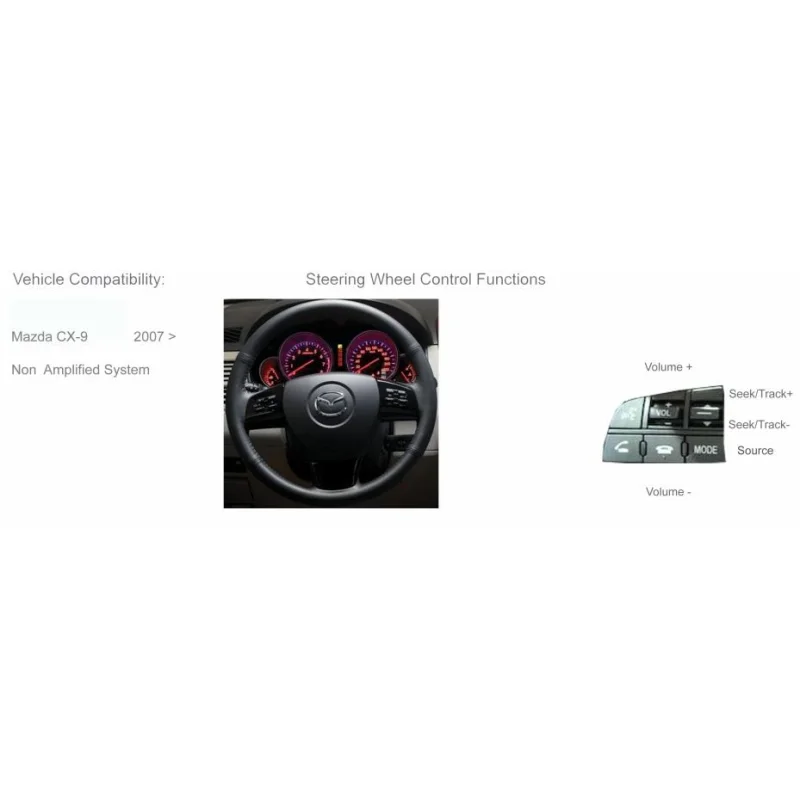 Interface mandos volante Mazda CX 9, 2007 2015, Mazda 3, 2013.