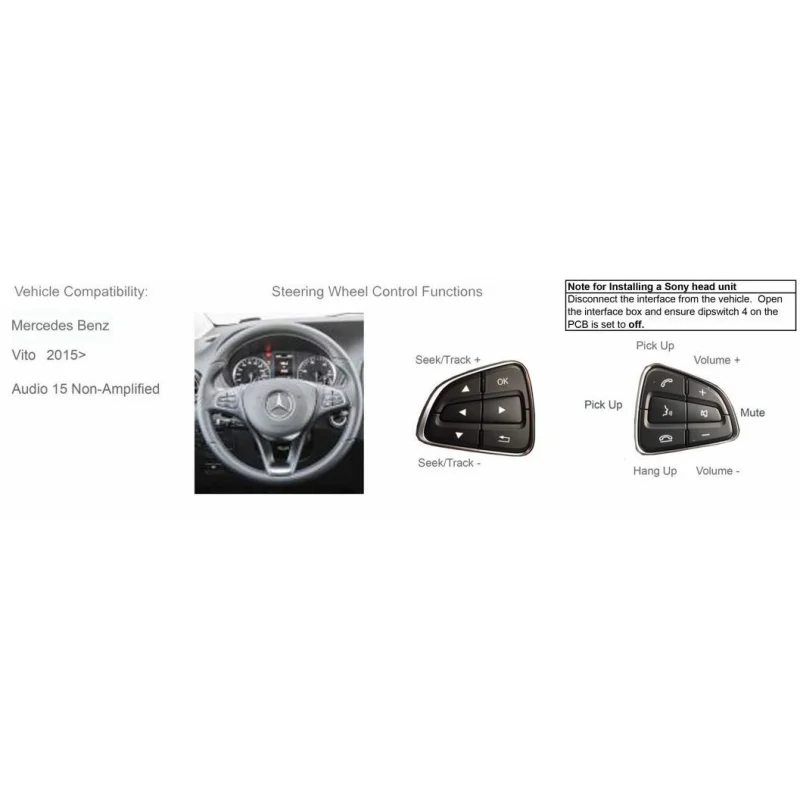 Interface mandos volante Mercedes Vito, W447 año 2015 2021