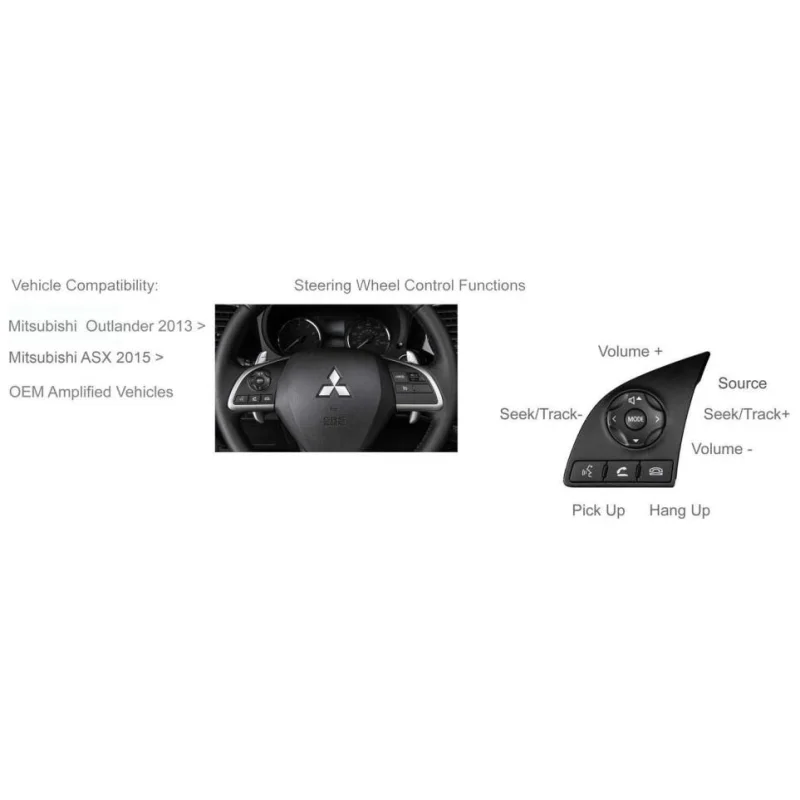 CTSMT009.2, Interface mandos volante Mitsubishi L200, utlander, ASX, Pajero.