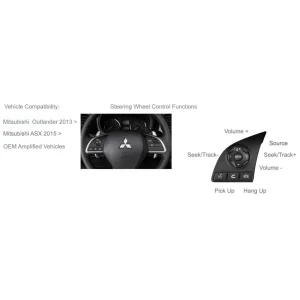 CTSMT009.2, Interface mandos volante Mitsubishi L200, utlander, ASX, Pajero.