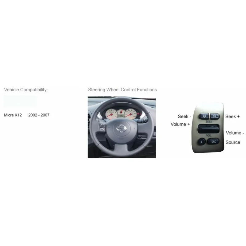 CTSNS007.2 Interface mandos volante Nissan Note 2005 2009 y Micra 2002 2007