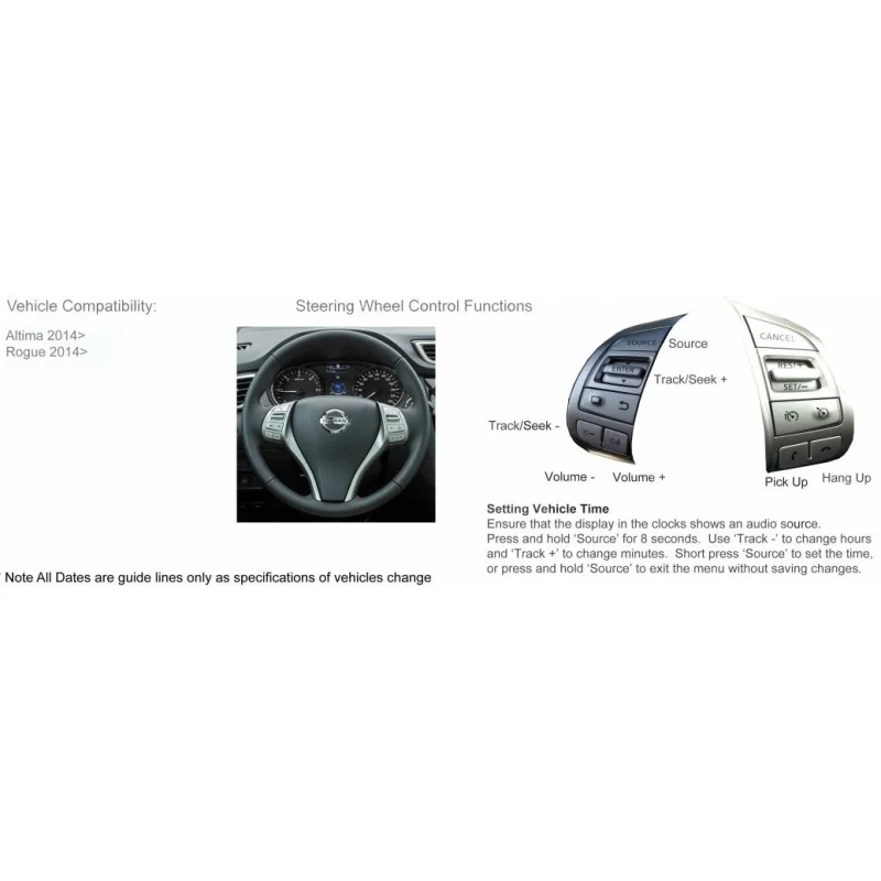 CTSNS012.2 Interface mandos volante Nissan Altima, Rogue, Sentra