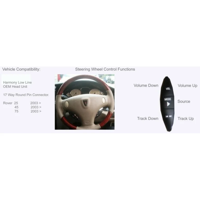 CTSRV002.2, Interface mandos volante Rover 25, 45, 75 año 2000 2004
