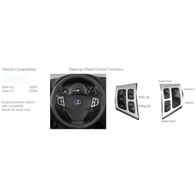 CTSSA001.2 Interface mandos volante Saab 9.3 2008/2014; Saab 9.5 2008 2010
