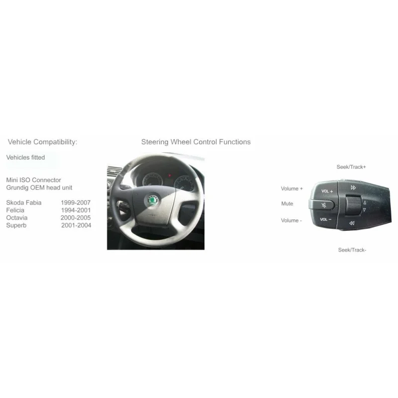 CTSSK001.2 Interface mandos volante Skoda Fabia, Felicia, Octavia, Superb