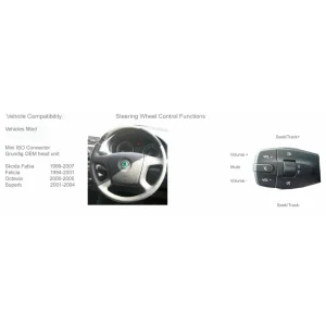 CTSSK001.2 Interface mandos volante Skoda Fabia, Felicia, Octavia, Superb