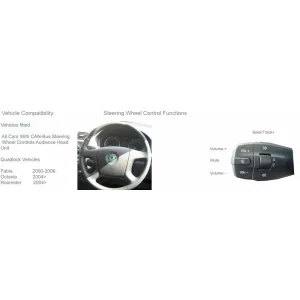 CTSSK002.2 Interface mandos volante Skoda Octavia, Superb, Fabia, Rapid