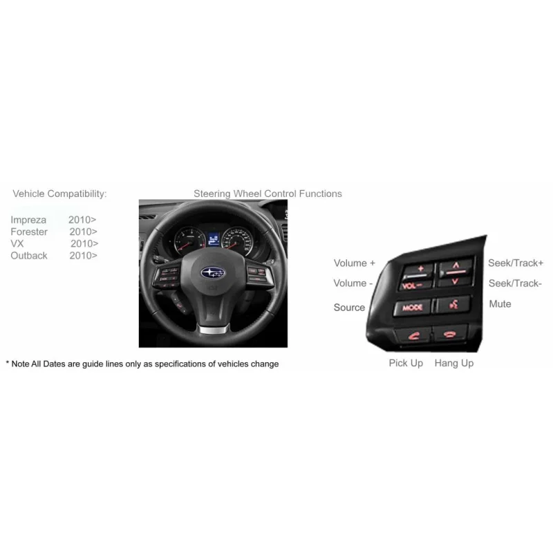 CTSSU002.2 Interface mandos volante Subaru Impreza, XV, Forester, Outback