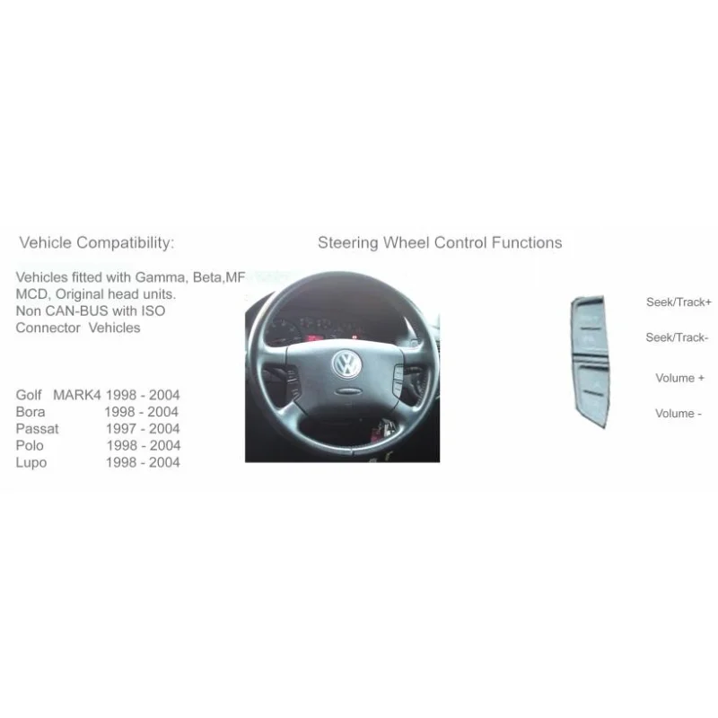 CTSVW001.2 Interface mandos volante modelos VW, Seat, Audi, Skoda
