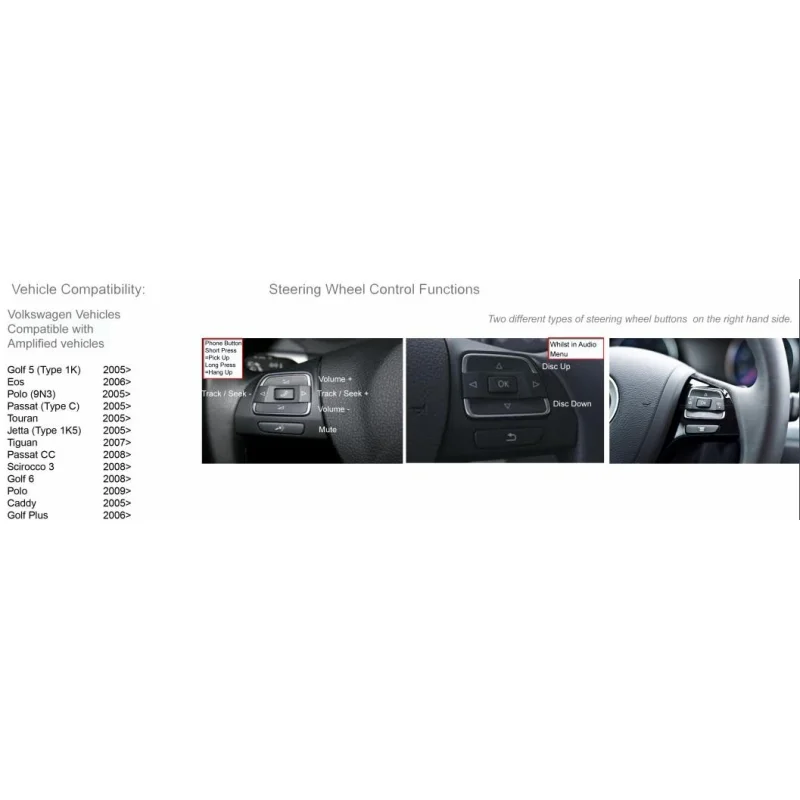 CTSVW007.2 Interface mandos volante VW Beetle 2012, Passat 2012 2015